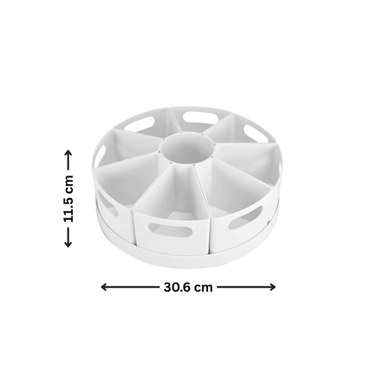 10-Piece Rotating Desk Organiser White-1