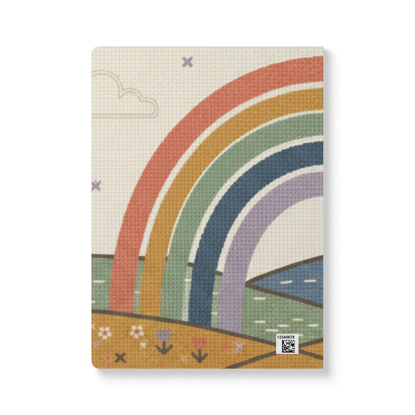 Retro Rainbow Softcover Journal — Not Needlepoint Lined Notebook