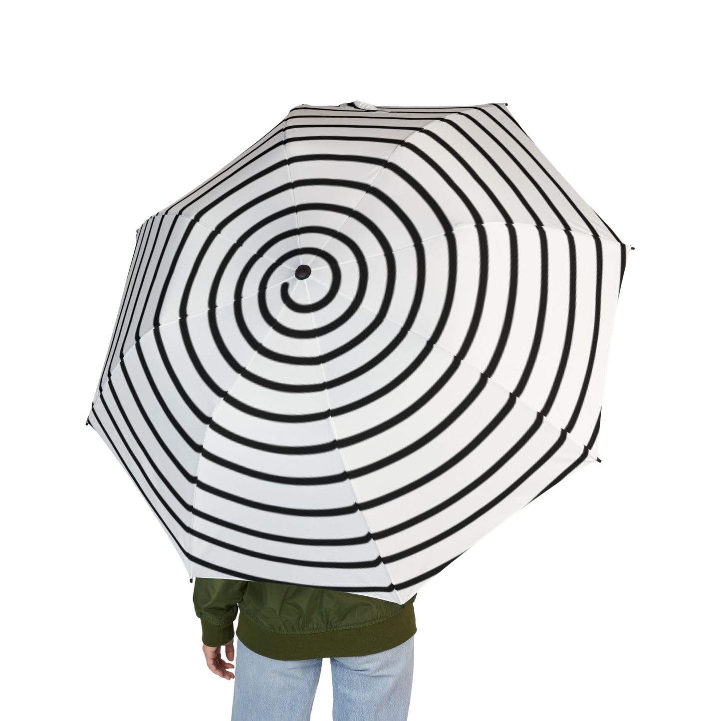 Foldable Spiral Stripe Umbrella — Compact Semi‑Automatic Rain Protection