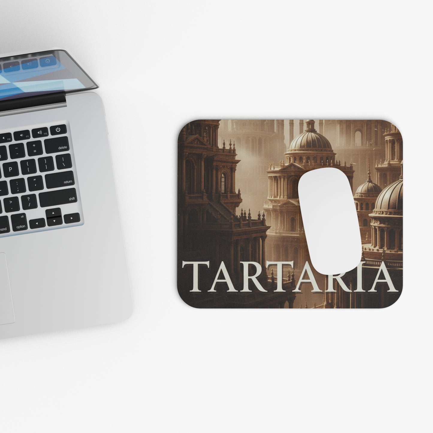 Tartaria Architectural Mouse Pad — Vintage Fantasy City Desk Mat