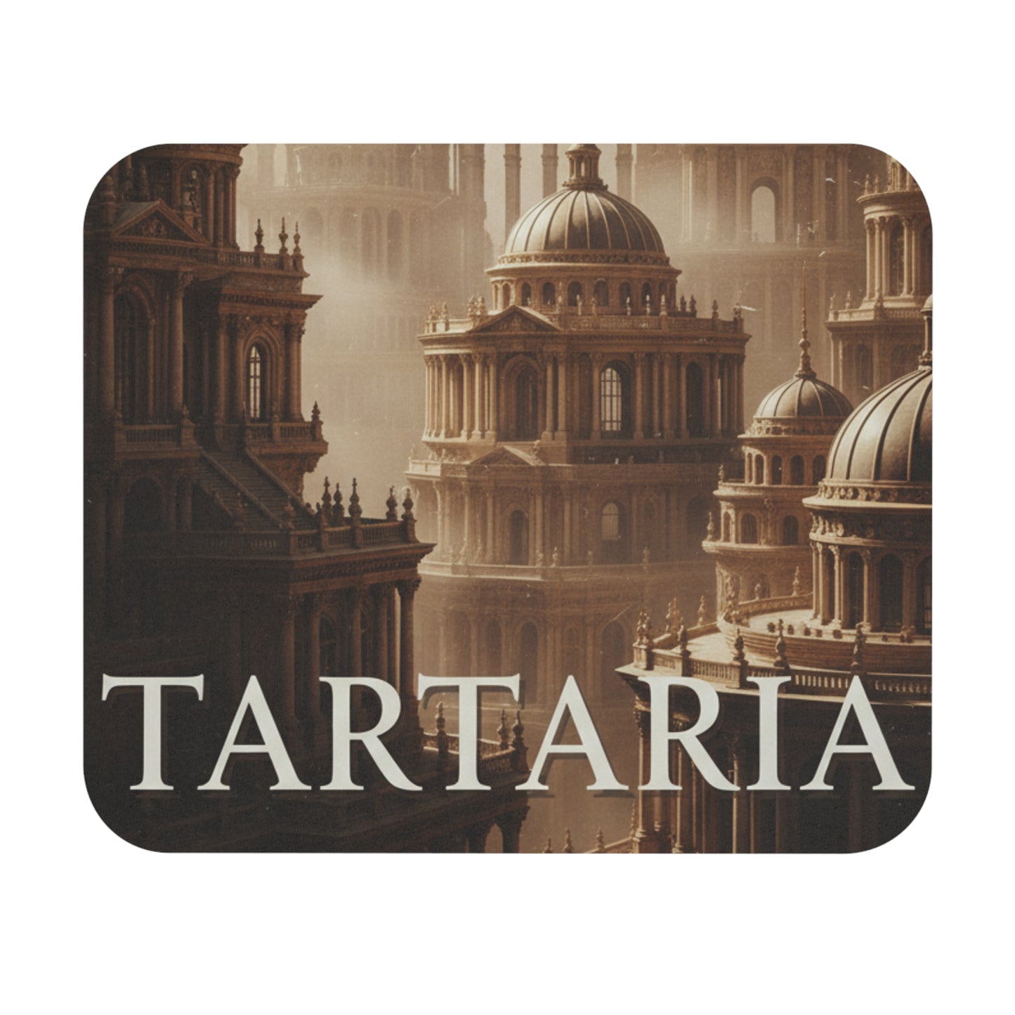 Tartaria Architectural Mouse Pad — Vintage Fantasy City Desk Mat