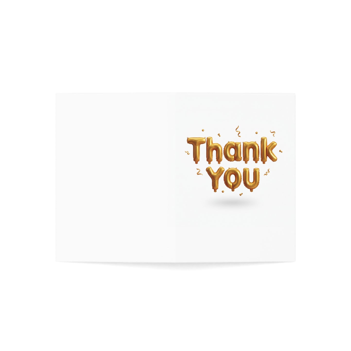 Thank You Greeting Cards - Gold Balloon Letter Design (Pack of 1, 10, 30, 50)