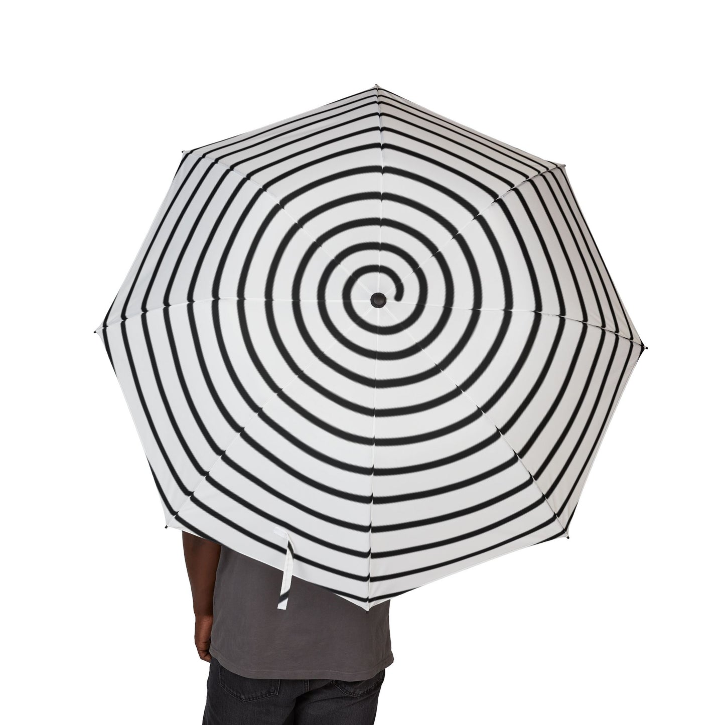 Foldable Spiral Stripe Umbrella — Compact Semi‑Automatic Rain Protection