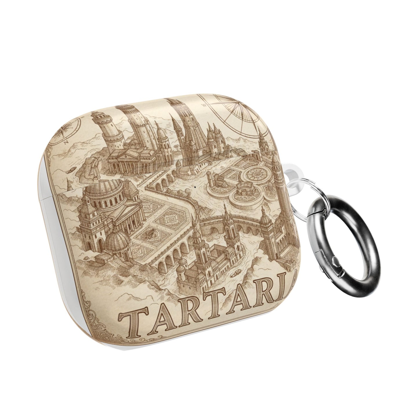 Tartaria AirPod Case — Vintage Fantasy Cityscape Protective Cover
