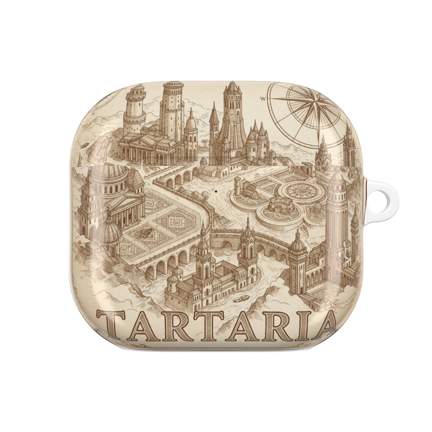 Tartaria AirPod Case — Vintage Fantasy Cityscape Protective Cover