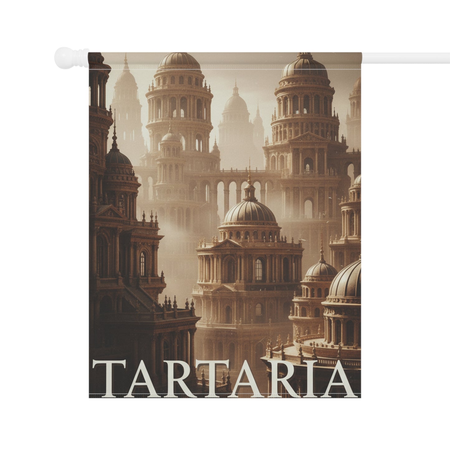 Tartaria Garden Flag — Vintage Fantasy Architectural House Banner