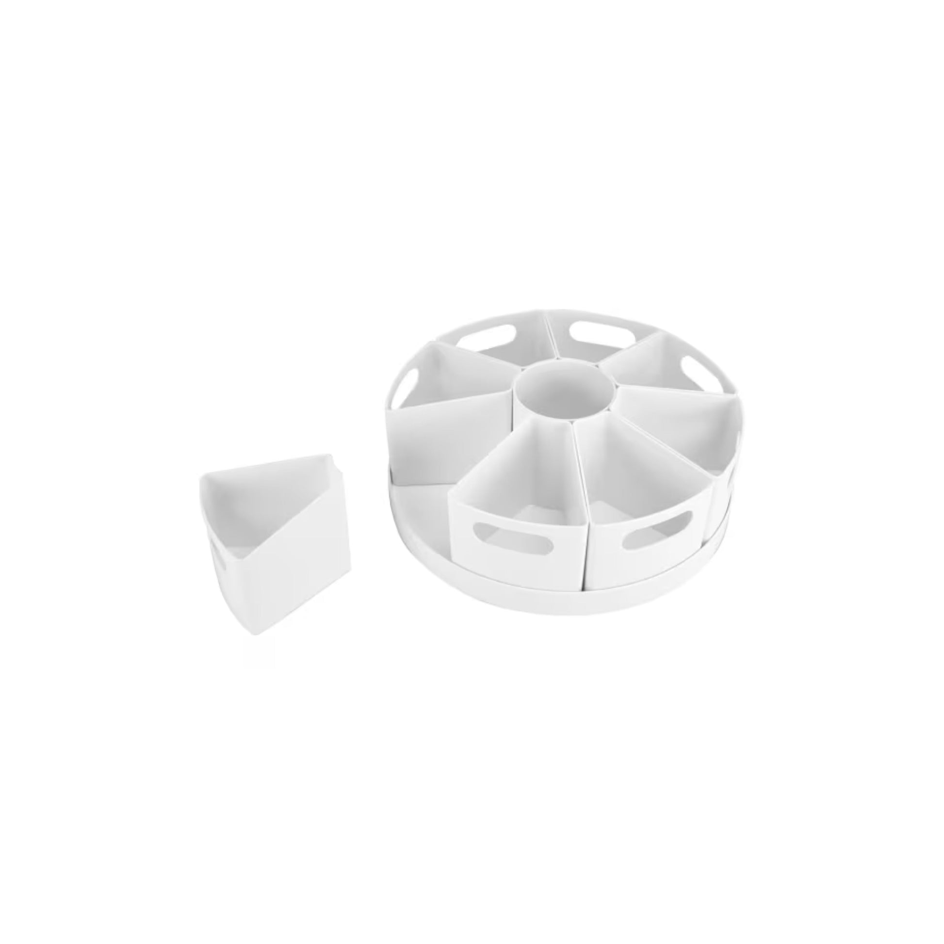 10-Piece Rotating Desk Organiser White-3