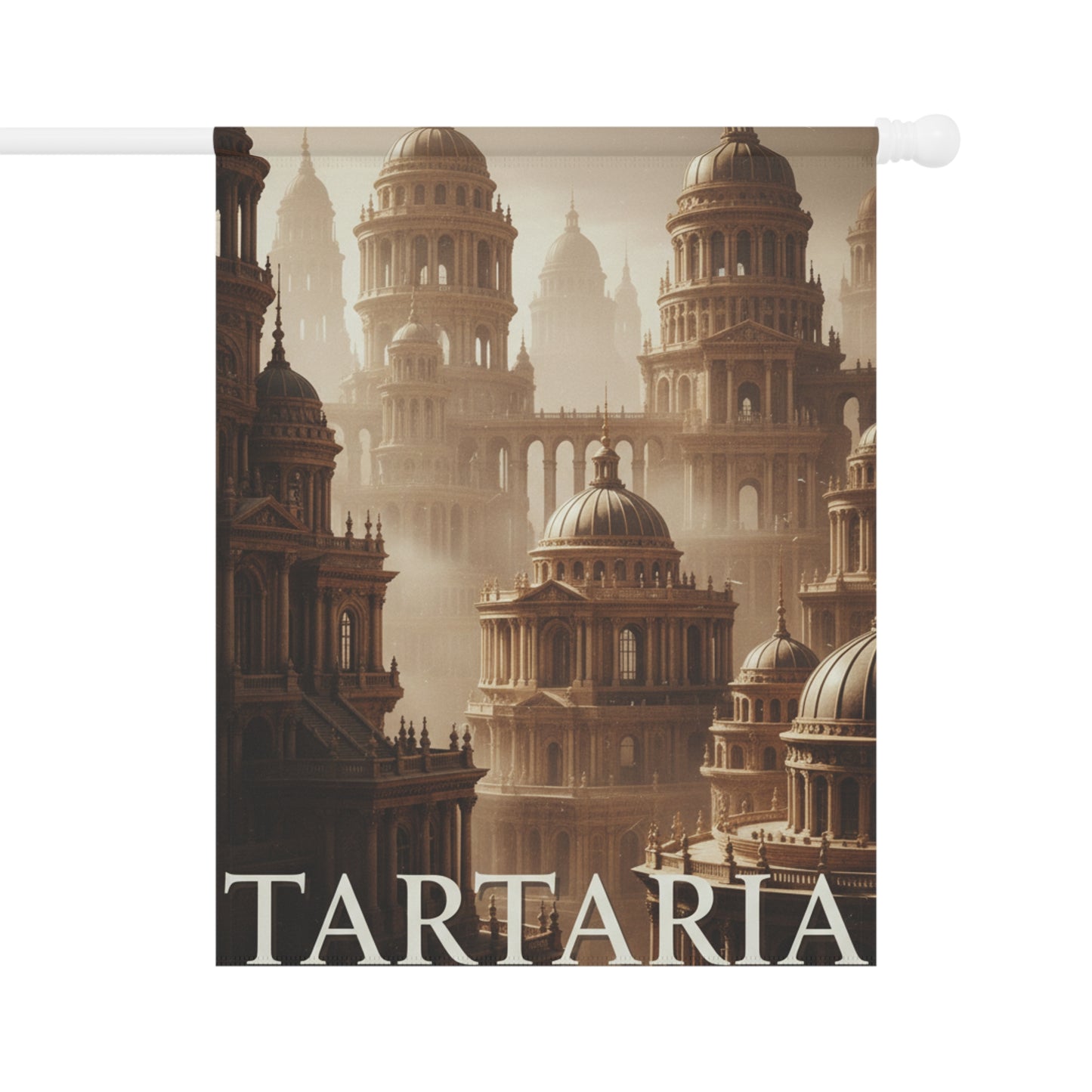 Tartaria Garden Flag — Vintage Fantasy Architectural House Banner