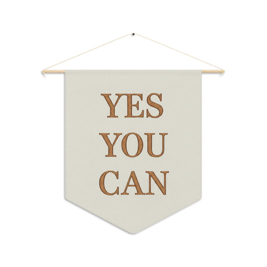 YES YOU CAN Pennant Wall Banner –/"Home Decor, Inspirational Office & Dorm Accent