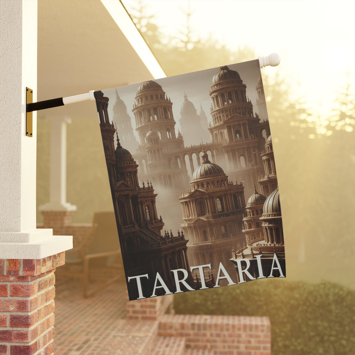 Tartaria Garden Flag — Vintage Fantasy Architectural House Banner
