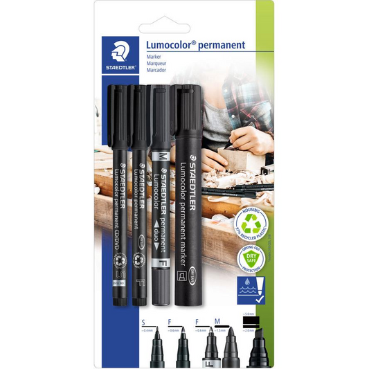 Staedtler STAEDTLER Marker Set Lumocolor 4St (60 BK)-0