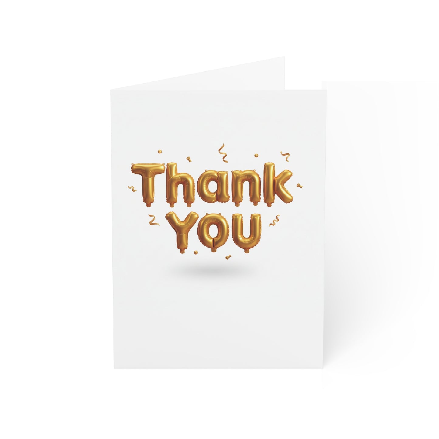 Thank You Greeting Cards - Gold Balloon Letter Design (Pack of 1, 10, 30, 50)