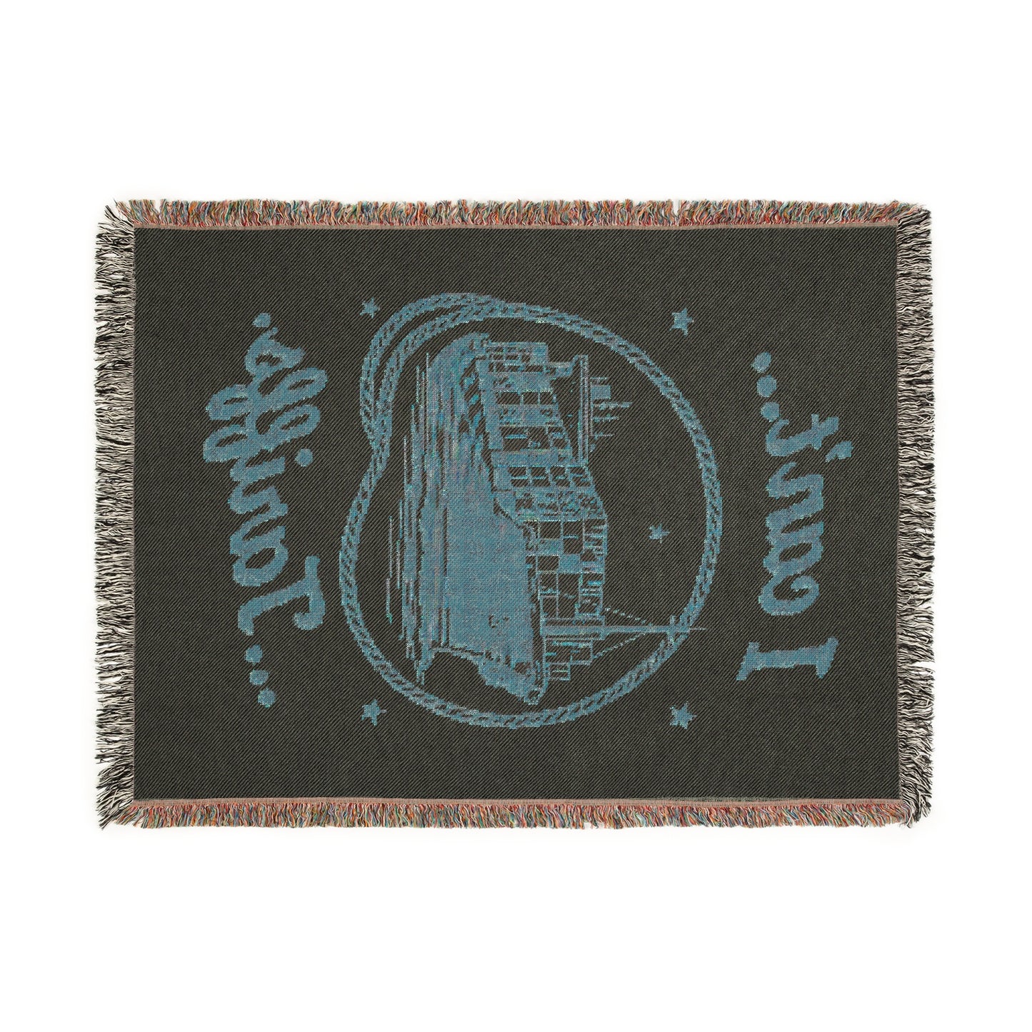 Woven Blanket — "I can't... Tariffs." Retro Ship Graphic Throw