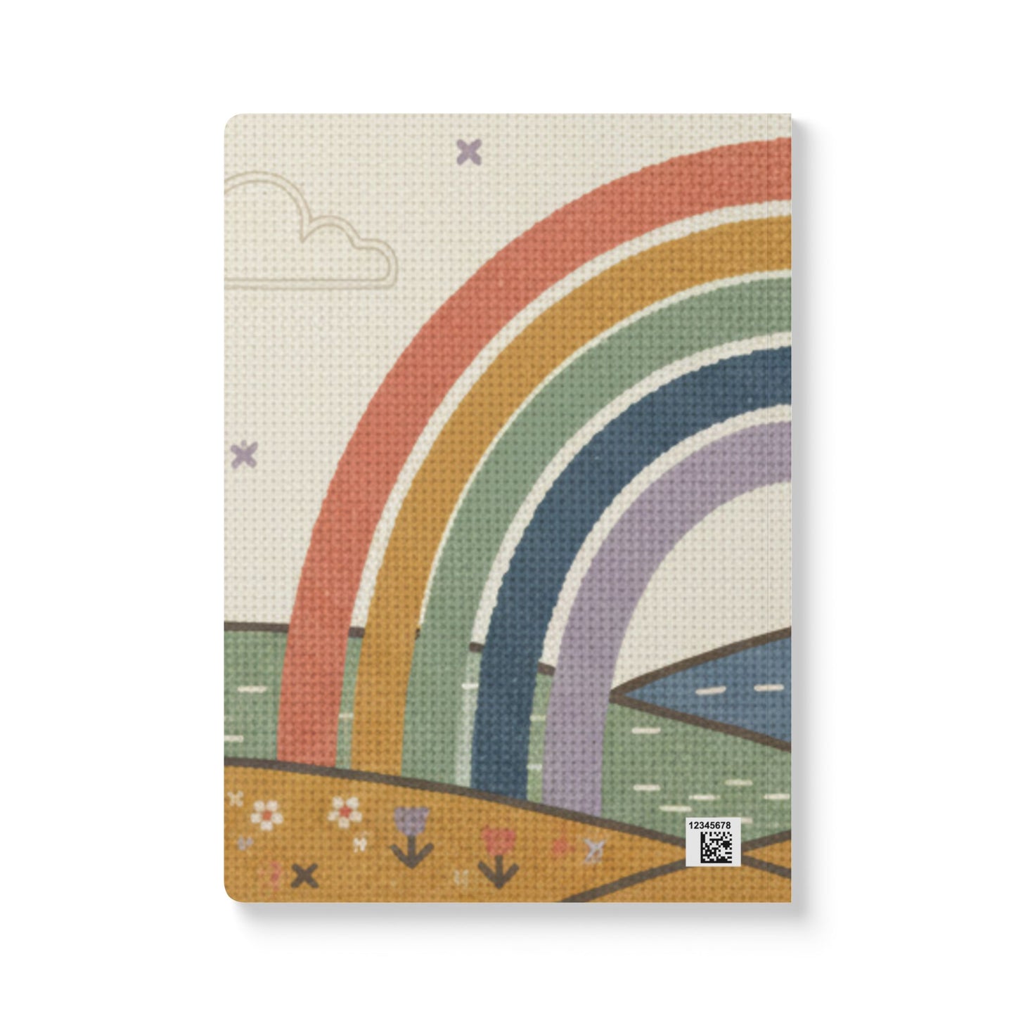 Retro Rainbow Softcover Journal — Not Needlepoint Lined Notebook