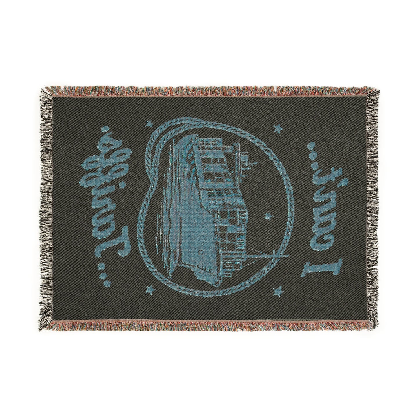 Woven Blanket — "I can't... Tariffs." Retro Ship Graphic Throw