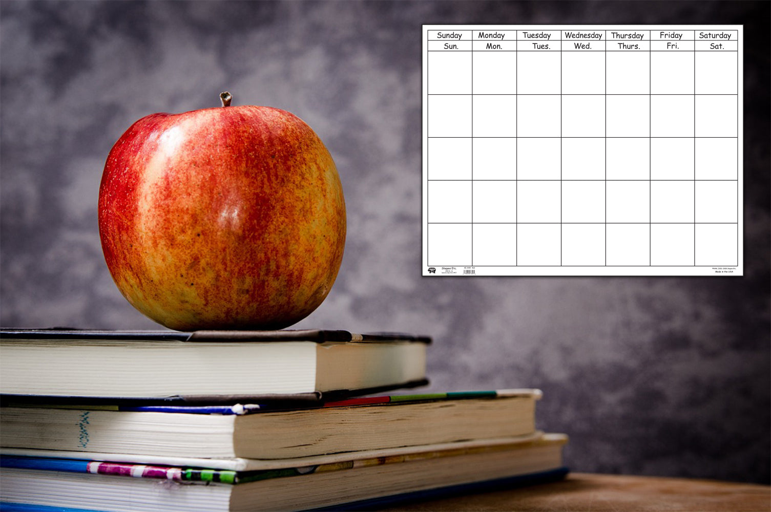 SHAPES ETC. Horizontal Calendar - White-3