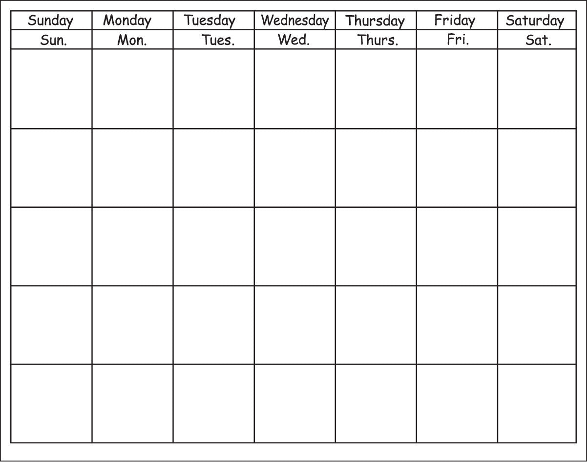 SHAPES ETC. Horizontal Calendar - White-0