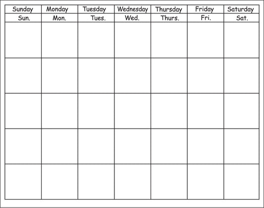 SHAPES ETC. Horizontal Calendar - White-0