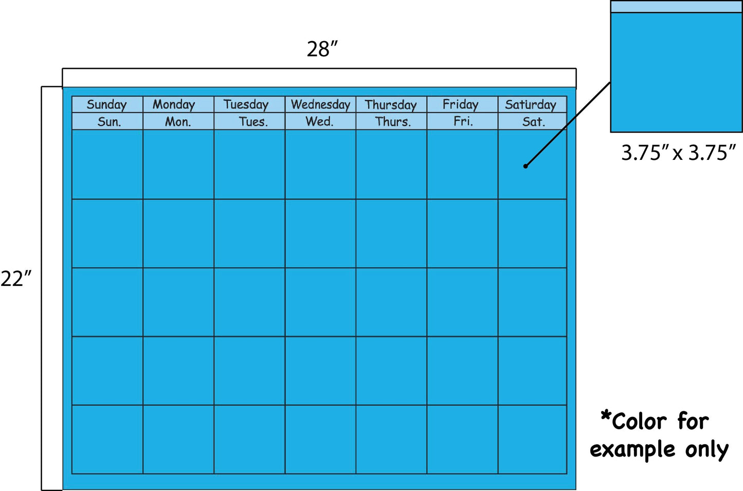 SHAPES ETC. Horizontal Calendar - White-1