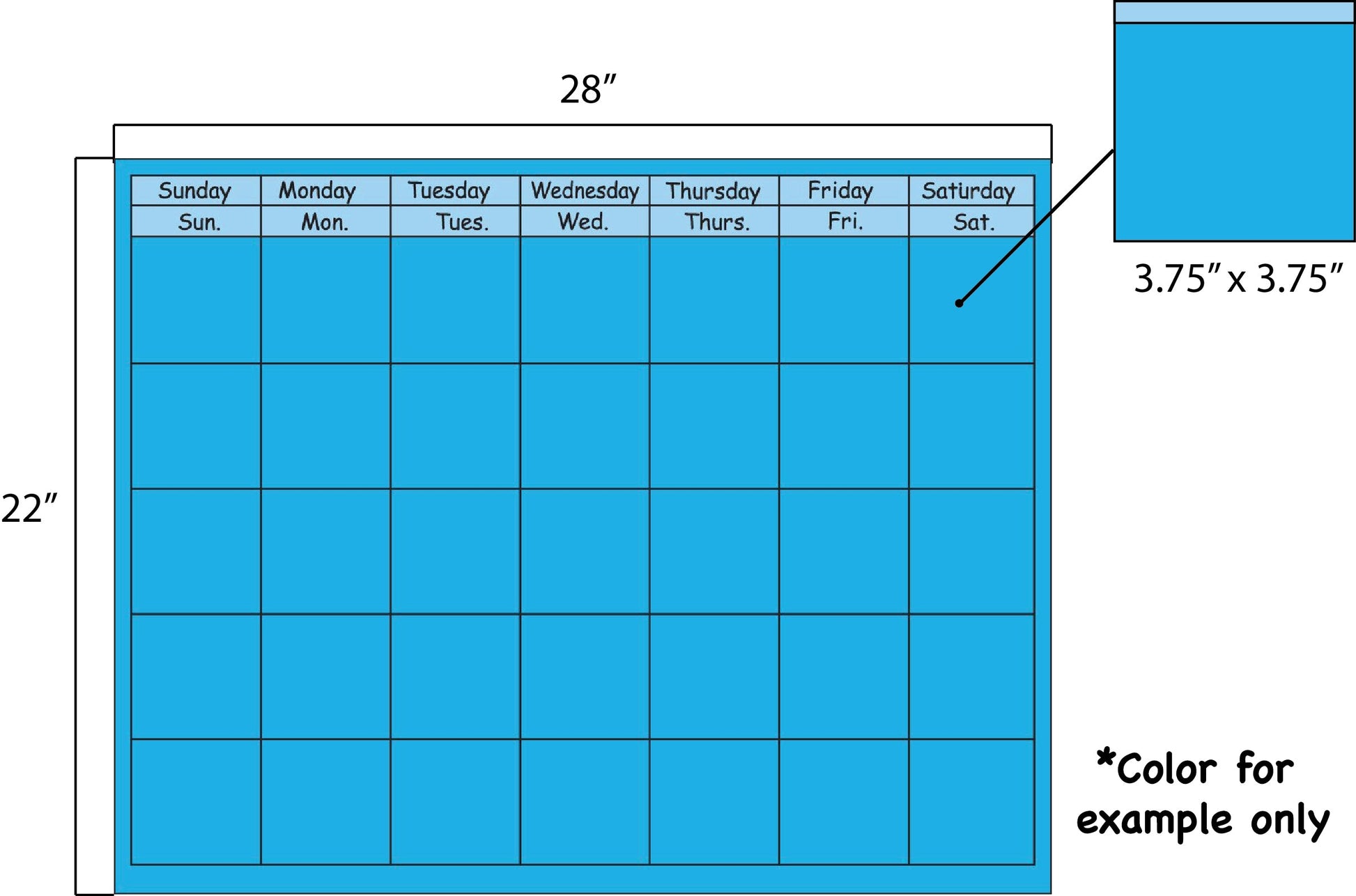 SHAPES ETC. Horizontal Calendar - White-1